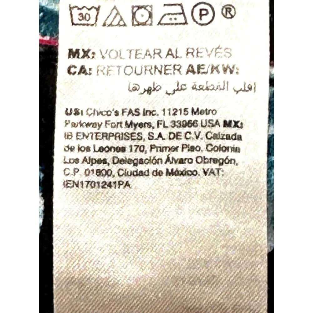 Chicos Floral Skinny Jeggings Pants Ankle Black Red Vibrant Roses Stretch Size 4 - Picture 9 of 13